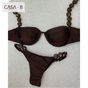 NEW💫 CASA B| The Cocoa Brown Amara Luxe Beaded Bikini Set